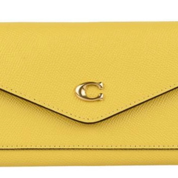 COACH | Wyn Crossgrain Leather Wallet In Retro Yellow - Picture 3 of 9